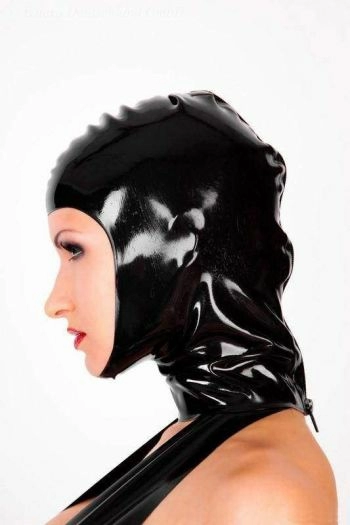 Latex Hood With Full Face Opening And Zipper 1128Z
