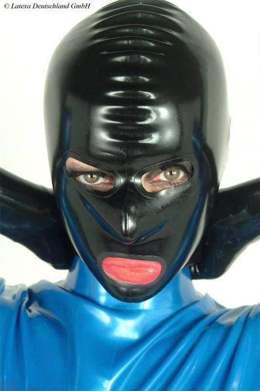 Latex Lady’s Hood With Reinforced Openings And Zipper  