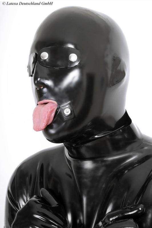 Latex Hood With Patches, Thick Latex