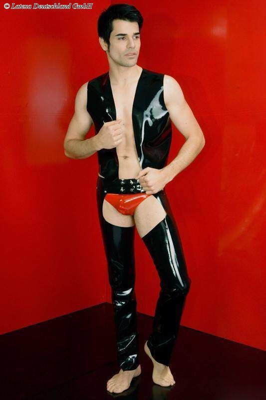 Latex Men's Chaps With Zippers  