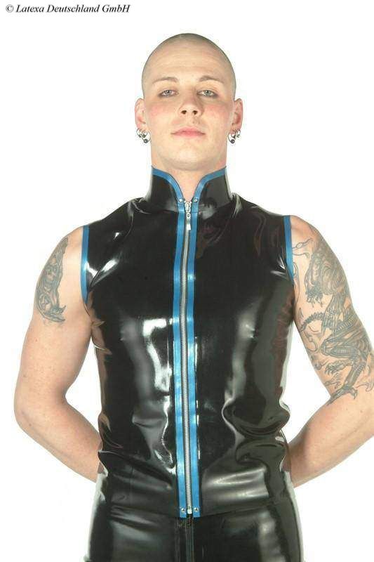 Latex Vest With High Collar