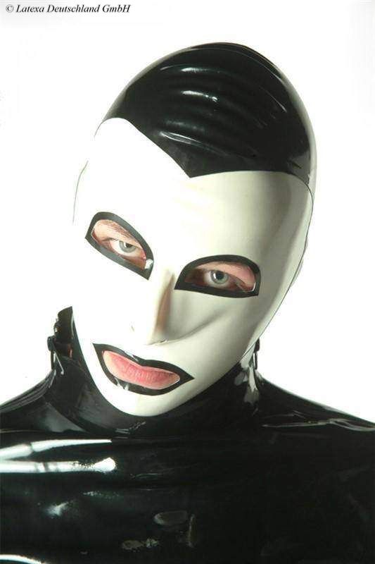 Latex Hood In 2 Colors With Contour Lines