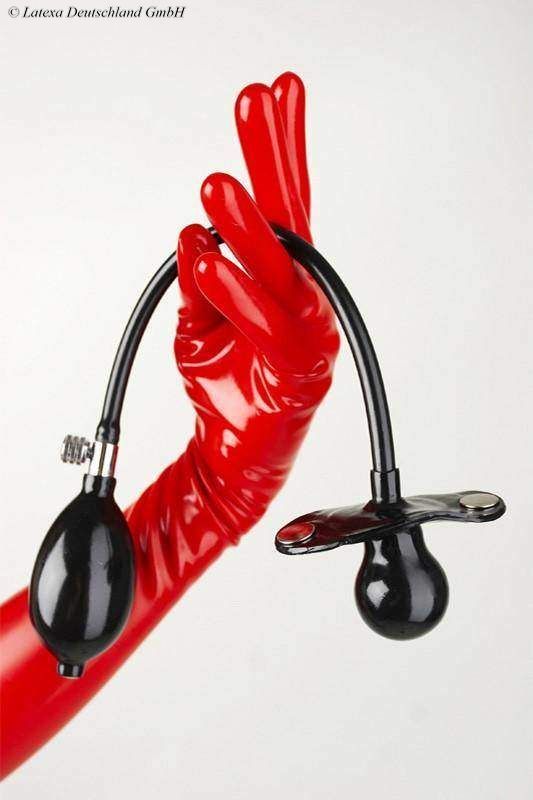 Latex Mask Attachment Pear-Shaped Inflatable Gag