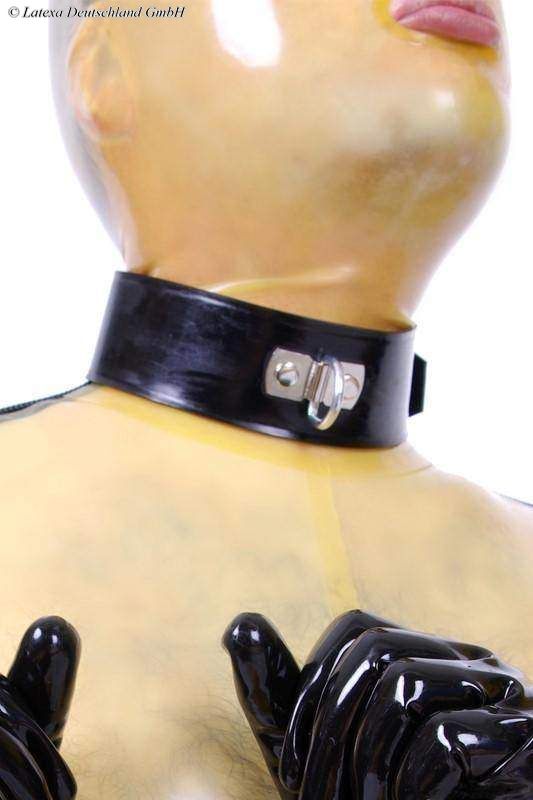 Latex Men’s Collar With D-Ring, Thick Latex