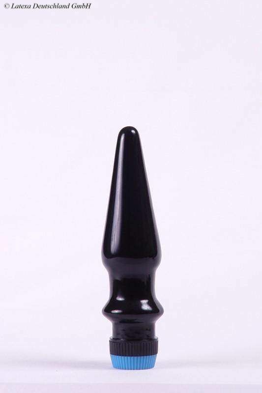 Latex Butt Plug + Vibrator, 17 x 4.5 cm