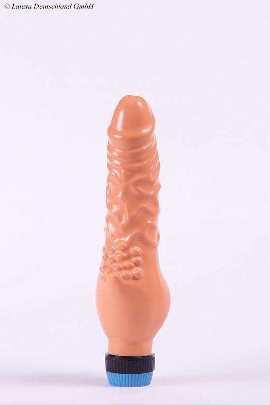 Latex Penis Vibrator, 23 x 4.0 cm | Rubber Loft