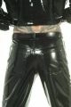 Latex Men's Jeans With Front And Back Pockets, Thick Latex