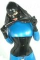 Latex Hood With Zipper And Buckle