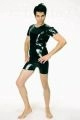 Latex Men's Bodysuit With Short Sleeves, Thick Latex 