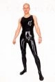 Latex Men's Overalls With Feet, Thick Latex 