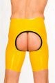 Latex Codpiece Bermuda Shorts With Open Back