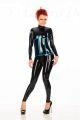 Latex Women's Catsuit With Contrast Trim