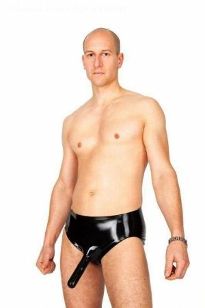 Latex Briefs With Penis Sheath And Open Tip