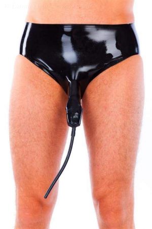 Latex Briefs With Penis Sheath And Tube 1140