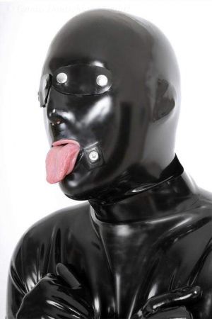 Latex Hood With Patches, Thick Latex 1158D