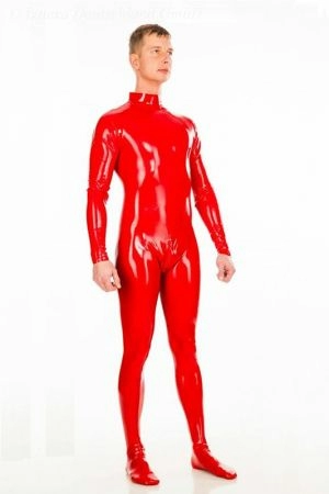 Latex Men's Catsuit With Feet 1195