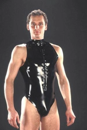 Latex Men's Bodysuit With Zipper 1196