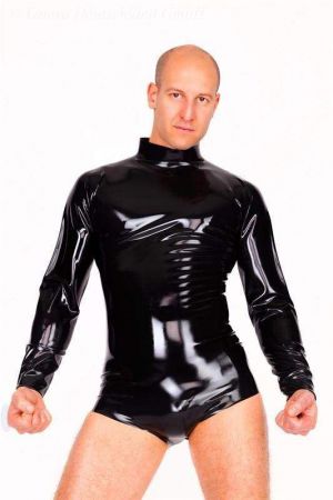 Latex Men's Bodysuit With Long Sleeves 1197