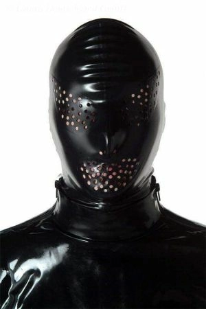 Latex Hood With Wide Perforated Holes 1341