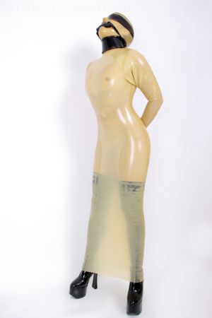 Latex Maxi Dress With Long Sleeves  3072