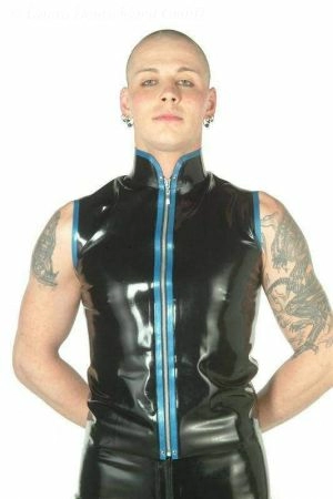 Latex Vest With High Collar 3111