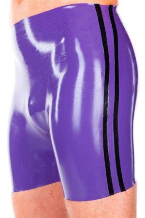 Latex Men's Shorts With Stripes