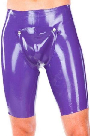 Latex Bermuda Shorts With Codpiece And Zipper 