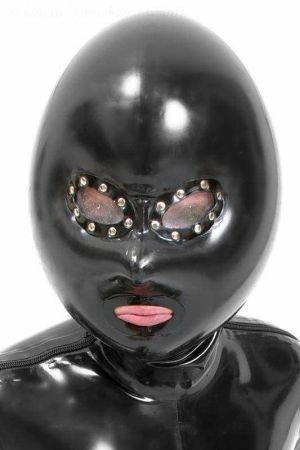 Latex Hood, Inflatable With Plastic Eyes, Thick Latex