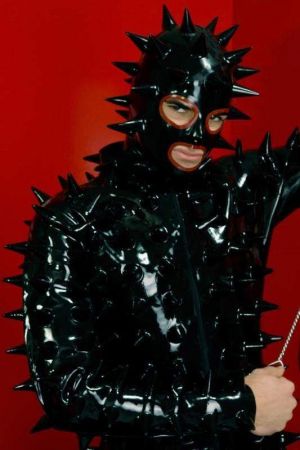 Latex Men's Catsuit With Spikes, Thick Latex  3294