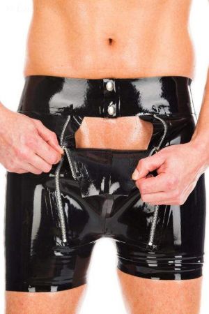 Latex Men's Shorts With Flap 3448