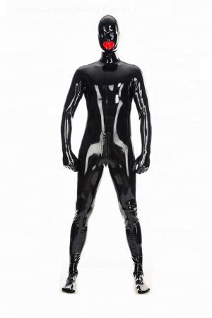 Latex Catsuit: Full-Body With Internal Condom And Back Zipper 3466Z
